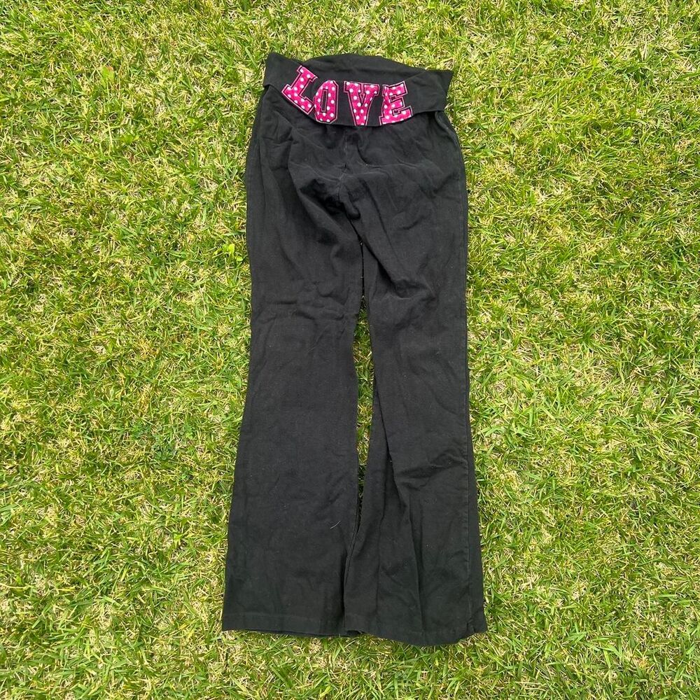 Pink Victoria Secret y2k flare fold over leggings women’s size M